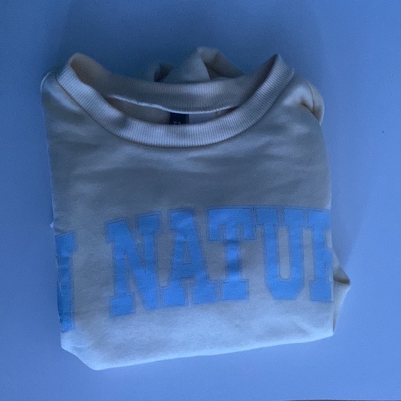 Cropped warm sweater with blue print - Picture 3 of 3